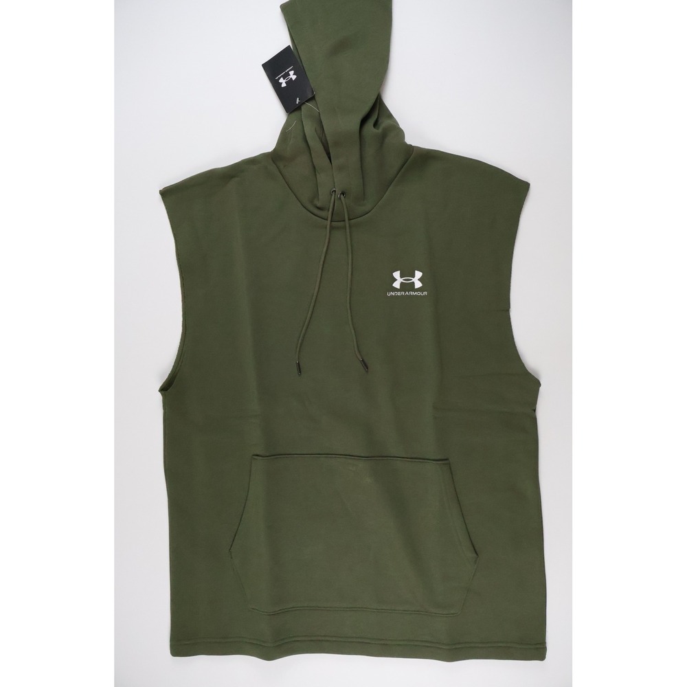 Under Armour Icon Fleece SL Hoodie Olive Green Solid Large NWT 1389344